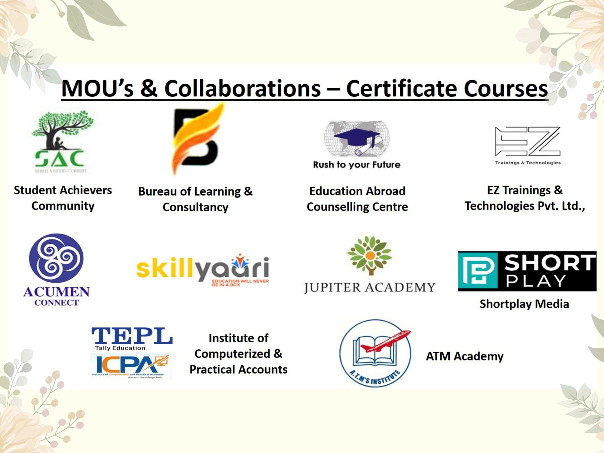 MOUs & Collaborations – Villa Marie Degree College For Women